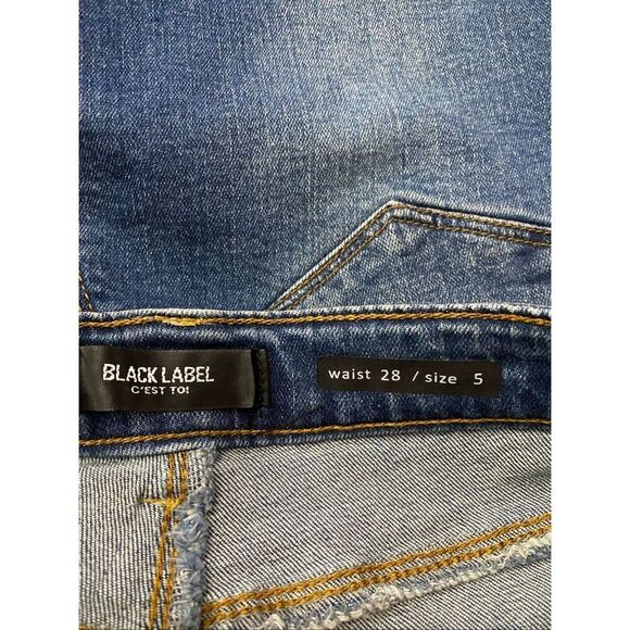 C'est Toi Black Label Jeans Crop Skinny Denim Frayed Hem Women’s Junior’s Sz 5 - Picture 3 of 5